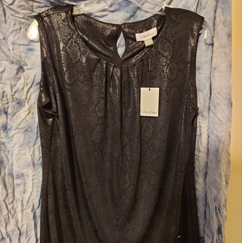 Black Snake Print Dressy Calvin Klein Tank